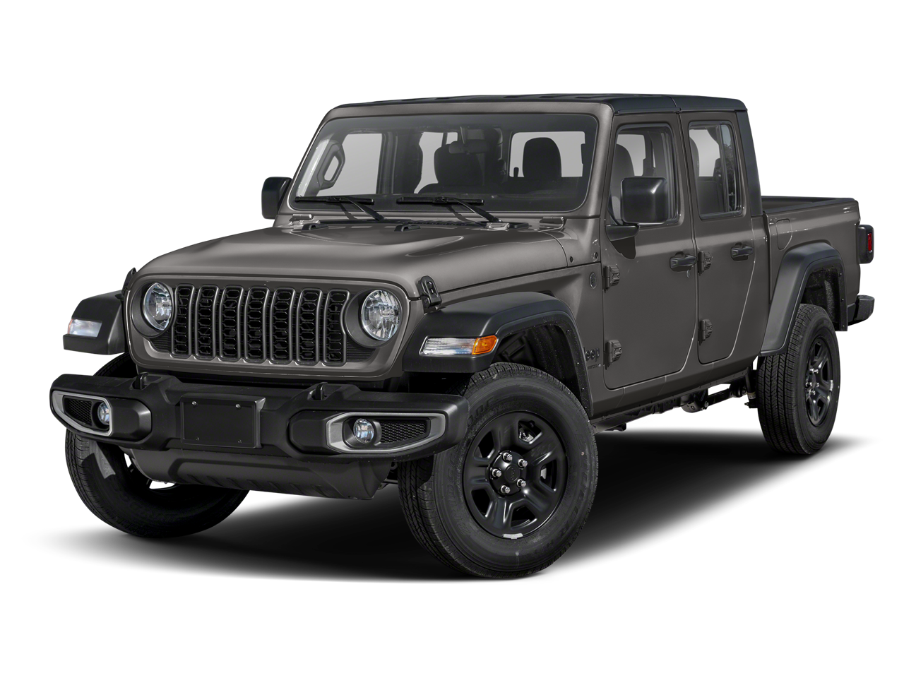2026 Jeep Gladiator GLADIATOR SAHARA 4X4 in Granite Crystal Metallic Clear-Coat Exterior Paint — front three-quarter view