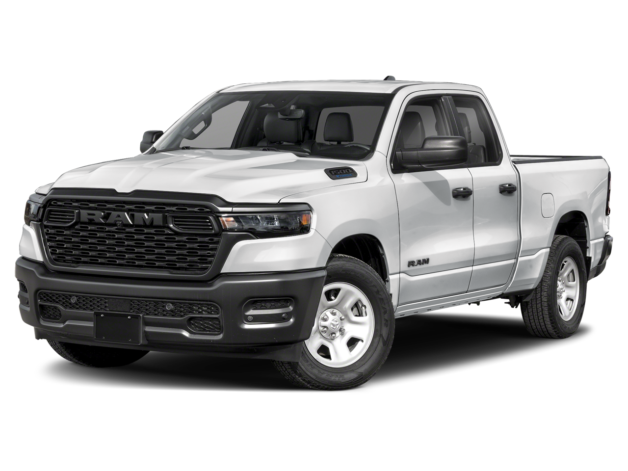 2026 RAM Ram 1500 RAM 1500 EXPRESS QUAD CAB 4X2 6'4' BOX in Bright White Clear-Coat Exterior Paint — front three-quarter view
