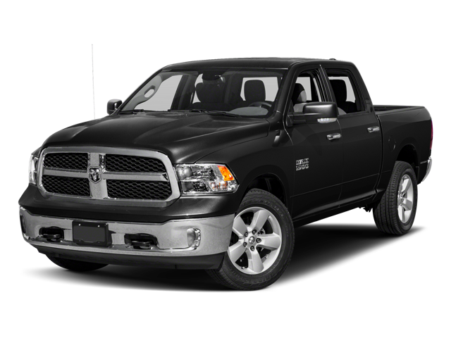 2017 RAM 1500 Big Horn in Brilliant Black Crystal Pearlcoat — front three-quarter view