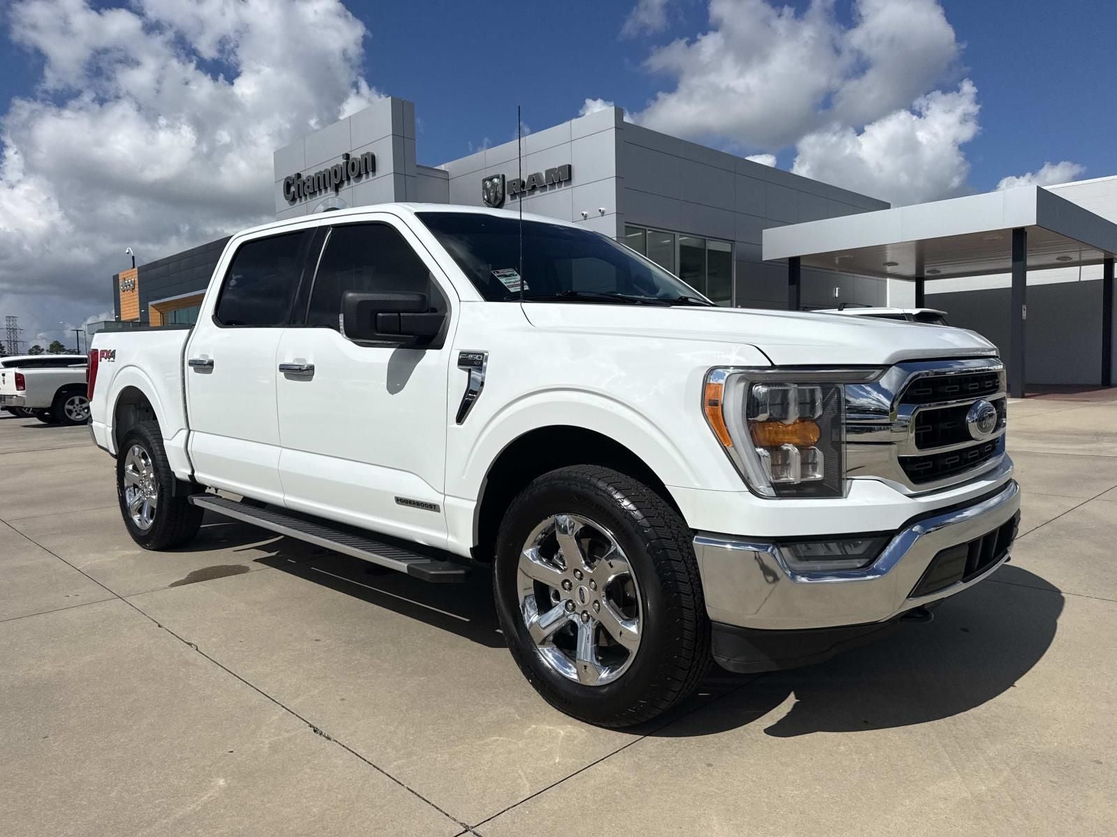 2023 Ford F-150 XLT in Oxford White — front three-quarter view