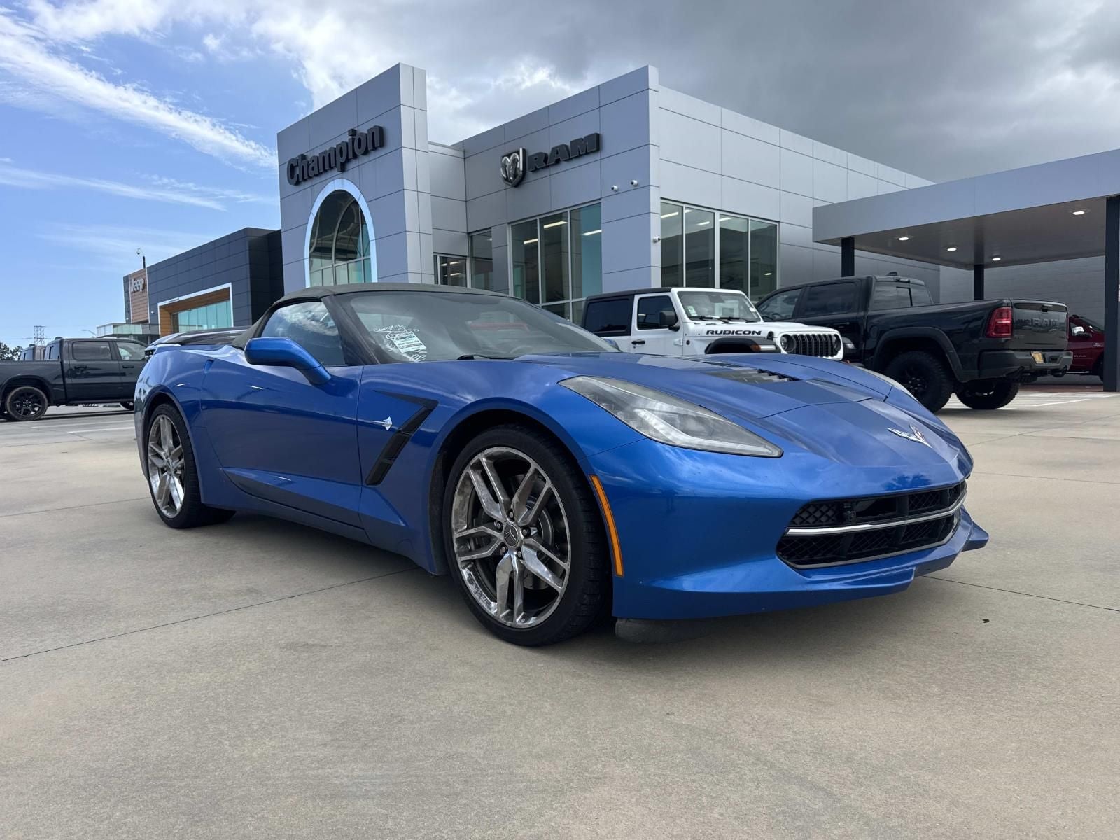 2016 Chevrolet Corvette Stingray Z51 in Laguna Blue Metallic Tintcoat — front three-quarter view