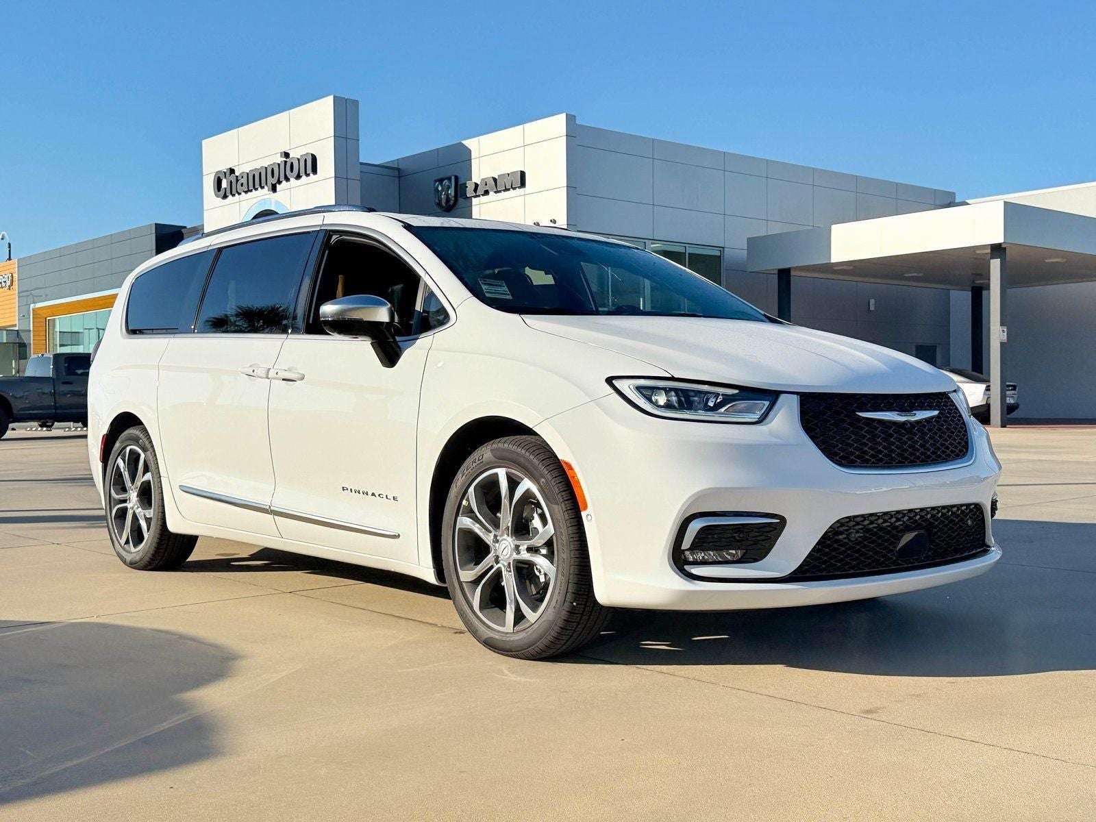 2026 Chrysler Pacifica PACIFICA PINNACLE in Bright White Clear-Coat Exterior Paint — front three-quarter view