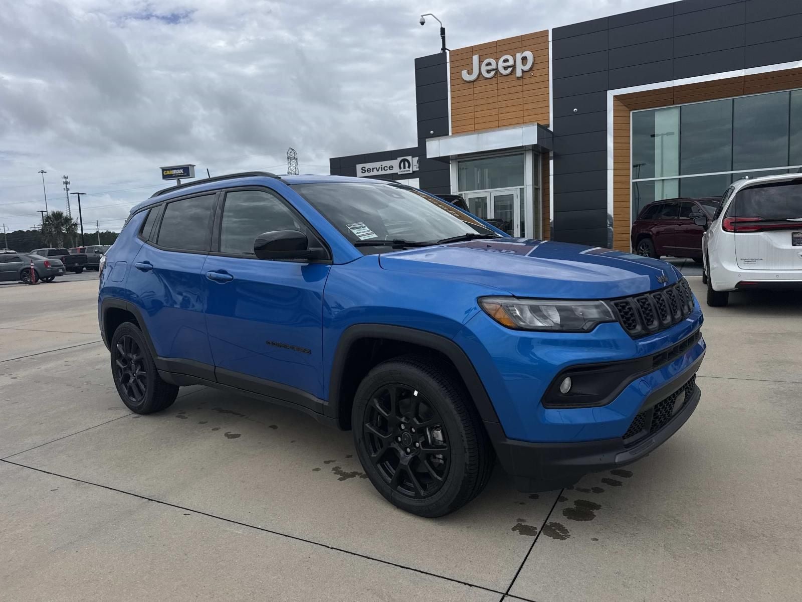 2026 Jeep Compass COMPASS LATITUDE ALTITUDE 4X4 in Hydro Blue Pearl-Coat Exterior Paint — front three-quarter view