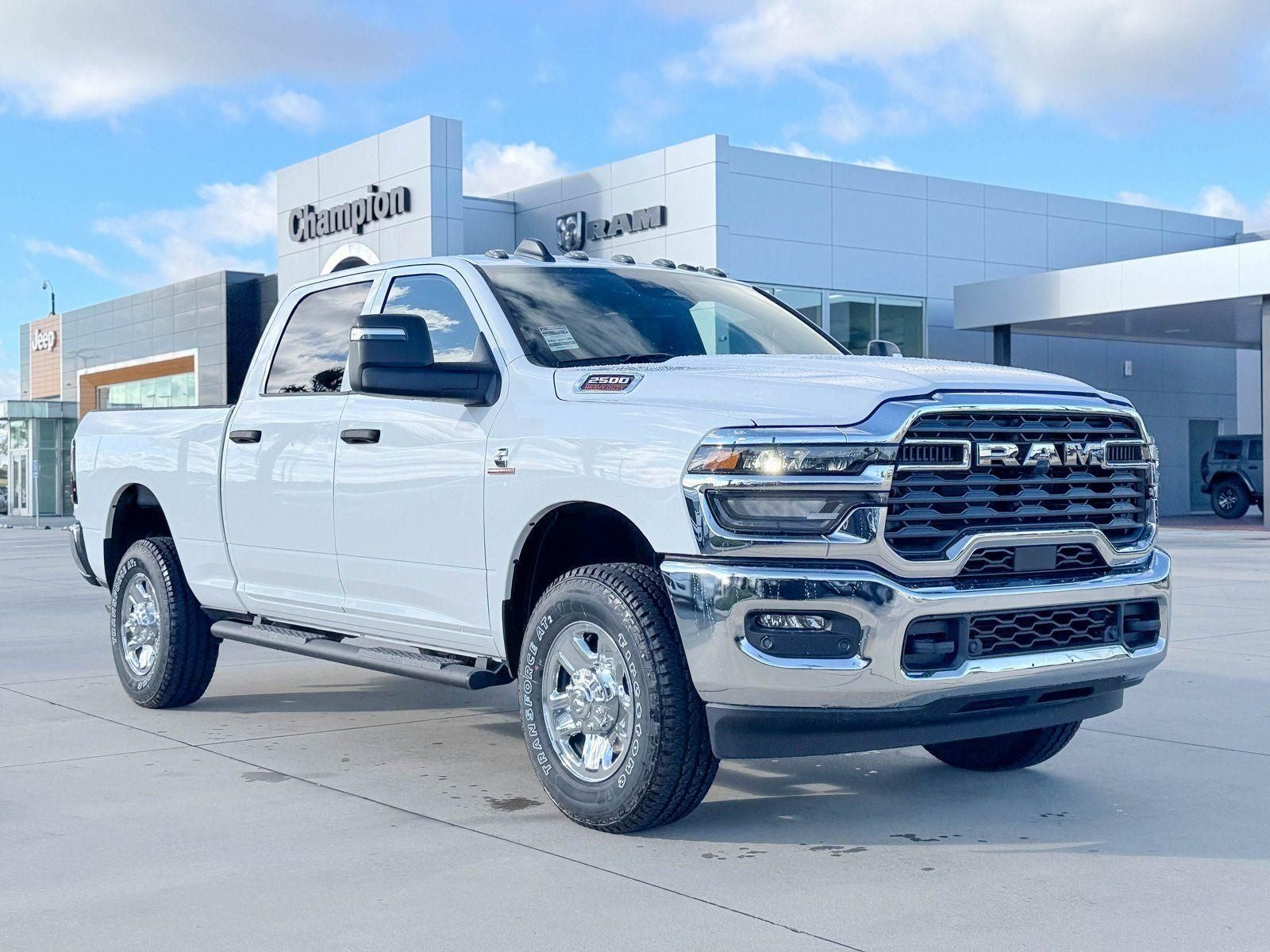 2026 RAM Ram 2500 RAM 2500 TRADESMAN CREW CAB 4X4 6'4' BOX in Bright White Clear-Coat Exterior Paint — front three-quarter view