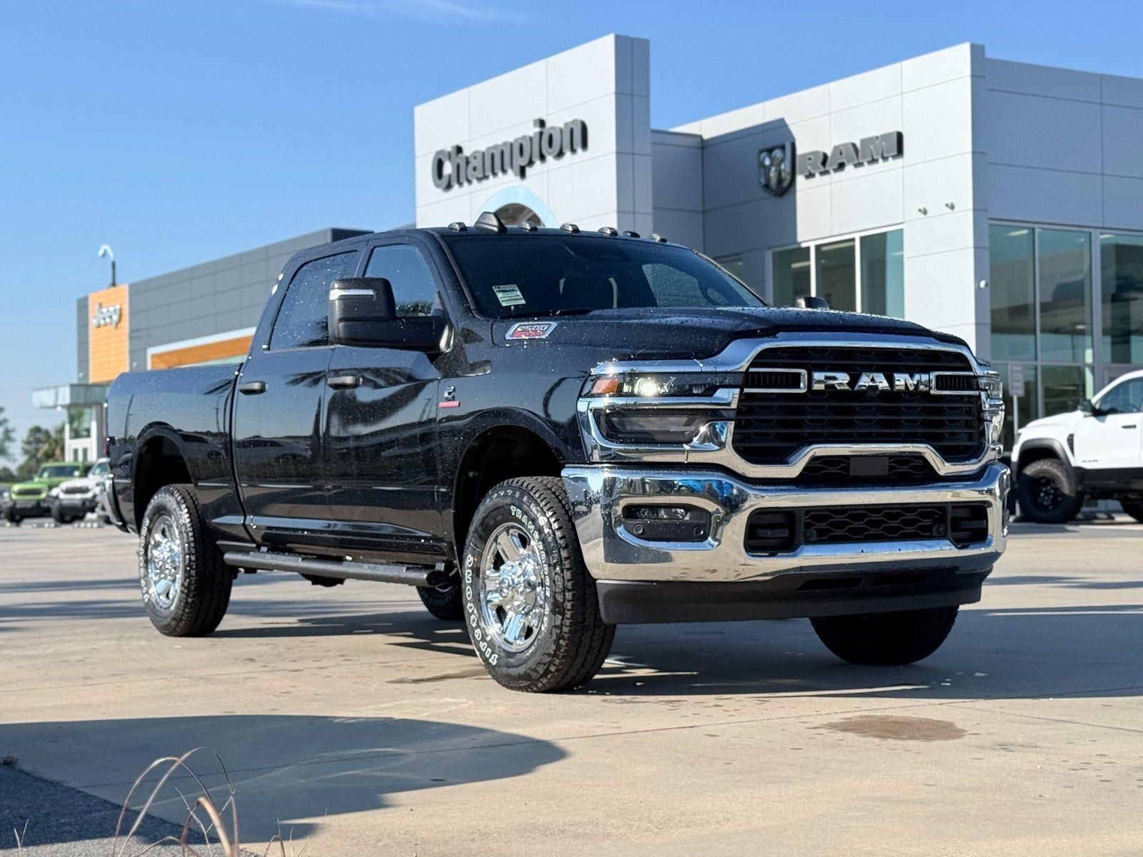 2026 RAM Ram 2500 RAM 2500 TRADESMAN CREW CAB 4X4 6'4' BOX in Diamond Black Crystal Pearl-Coat Exterior Paint — front three-quarter view