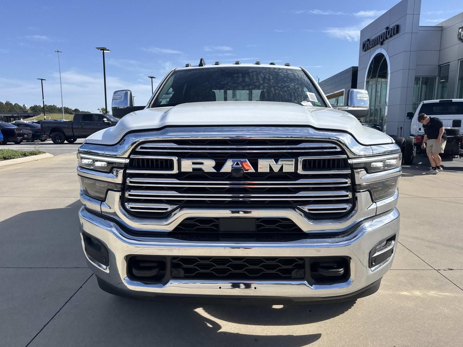 2026 RAM Ram 2500 RAM 2500 LARAMIE CREW CAB 4X4 6'4' BOX in Bright White Clear-Coat Exterior Paint — front three-quarter view