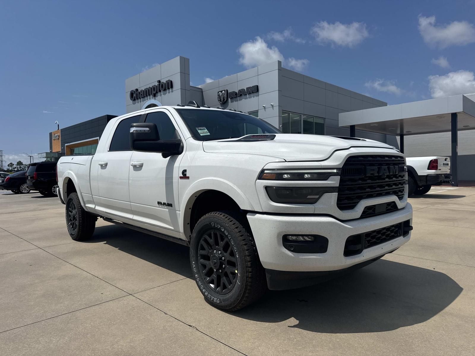2026 RAM Ram 2500 RAM 2500 LIMITED MEGA CAB 4X4 6'4' BOX in Bright White Clear-Coat Exterior Paint — front three-quarter view