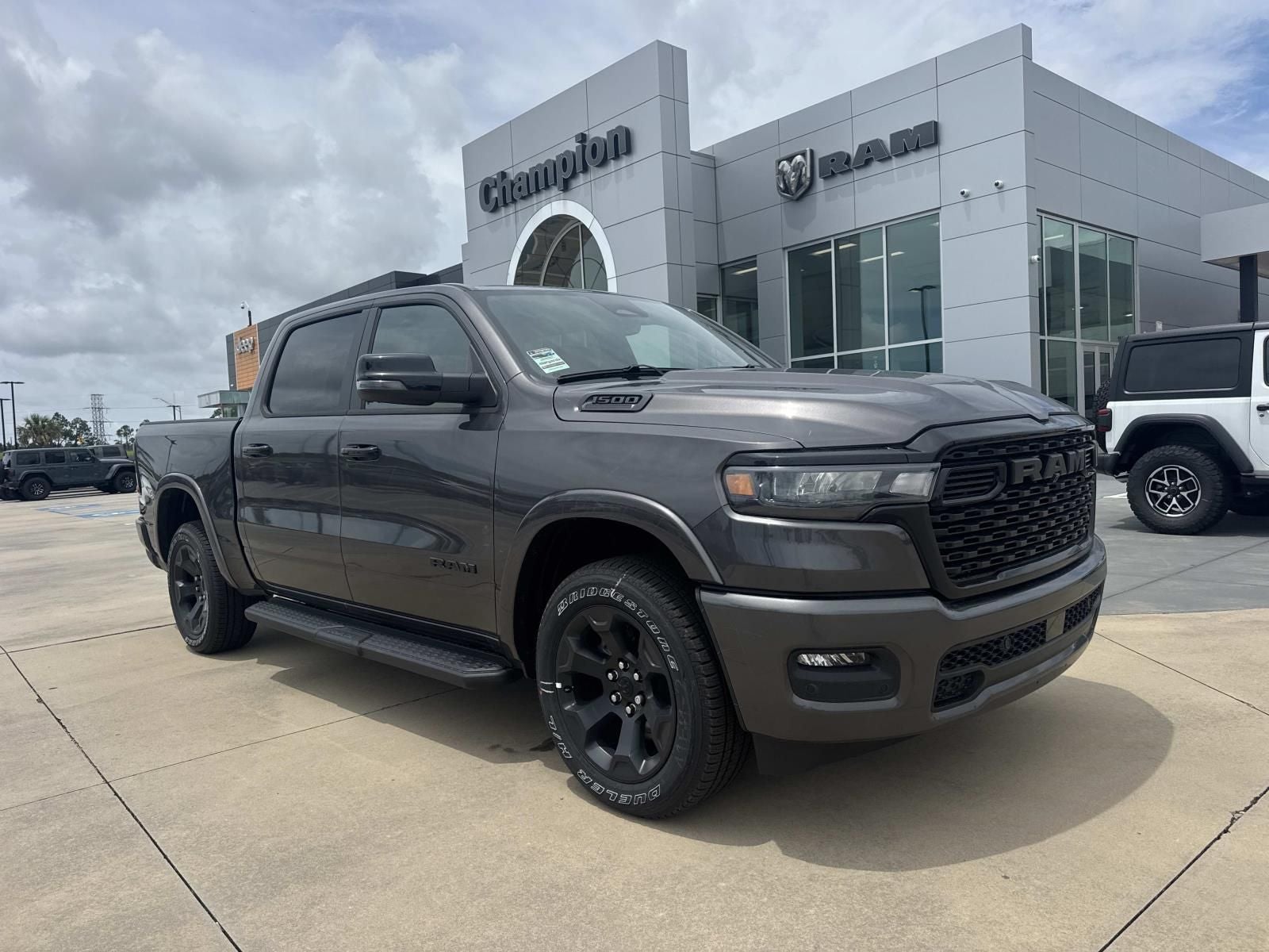2026 RAM Ram 1500 RAM 1500 BIG HORN CREW CAB 4X2 5'7' BOX in Granite Crystal Metallic Clear-Coat Exterior Paint — front three-quarter view