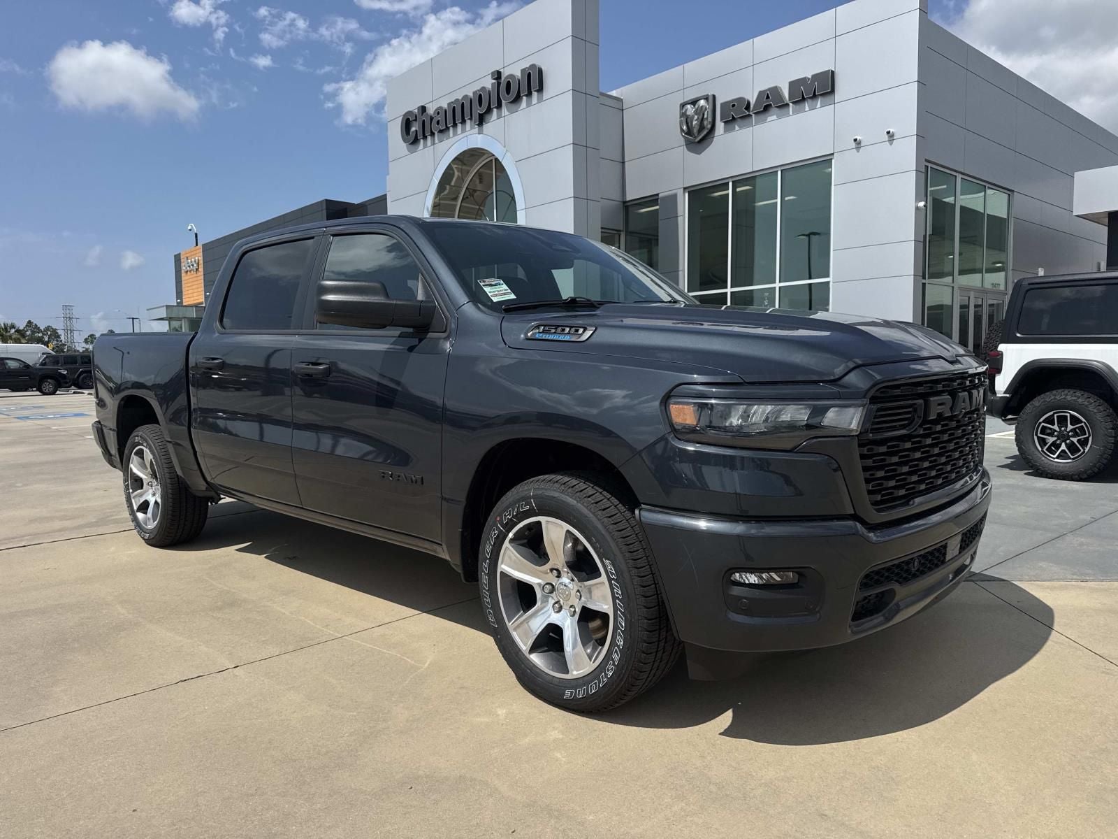 2026 RAM Ram 1500 RAM 1500 EXPRESS CREW CAB 4X2 5'7' BOX in Forged Blue Metallic Exterior Paint — front three-quarter view