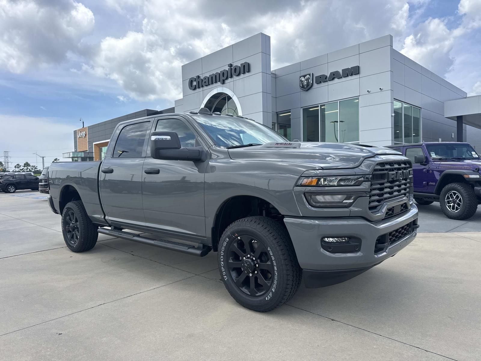 2026 RAM Ram 2500 RAM 2500 BLACK EXPRESS CREW CAB 4X4 6'4' BOX in Ceramic Gray Clear-Coat Exterior Paint — front three-quarter view